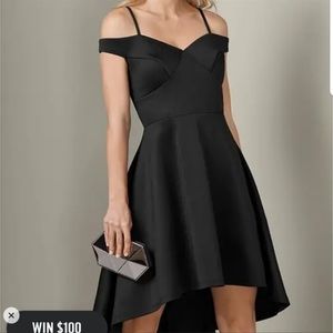 VENUS Black Skater Dress high-low